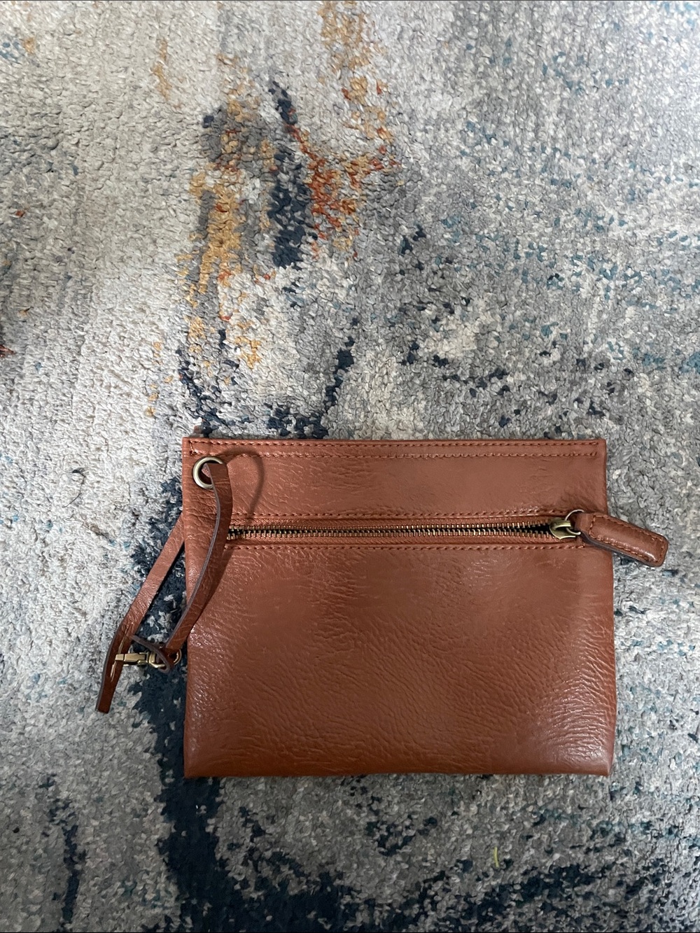 Street Level Brown Wristlet Clutch